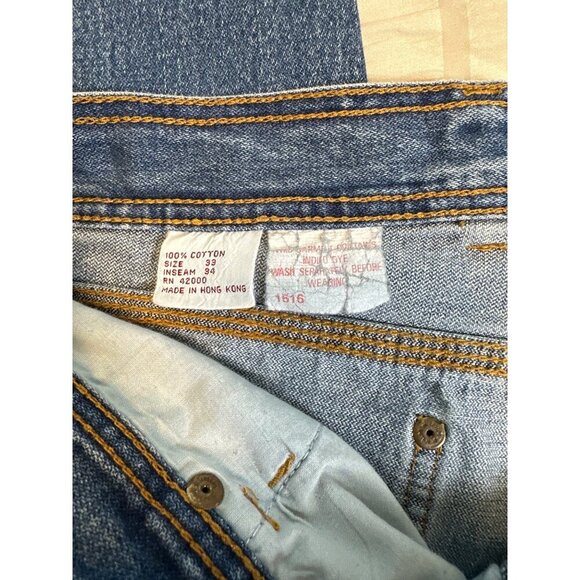 Vintage Private Club Fit Blue Denim Jeans Size 33, Faded Distressed Blue - Picture 10 of 10